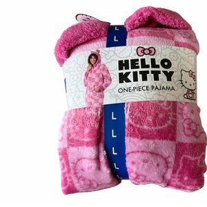 Sanrio Hello Kitty Pink One-Piece Pajama Large NWT